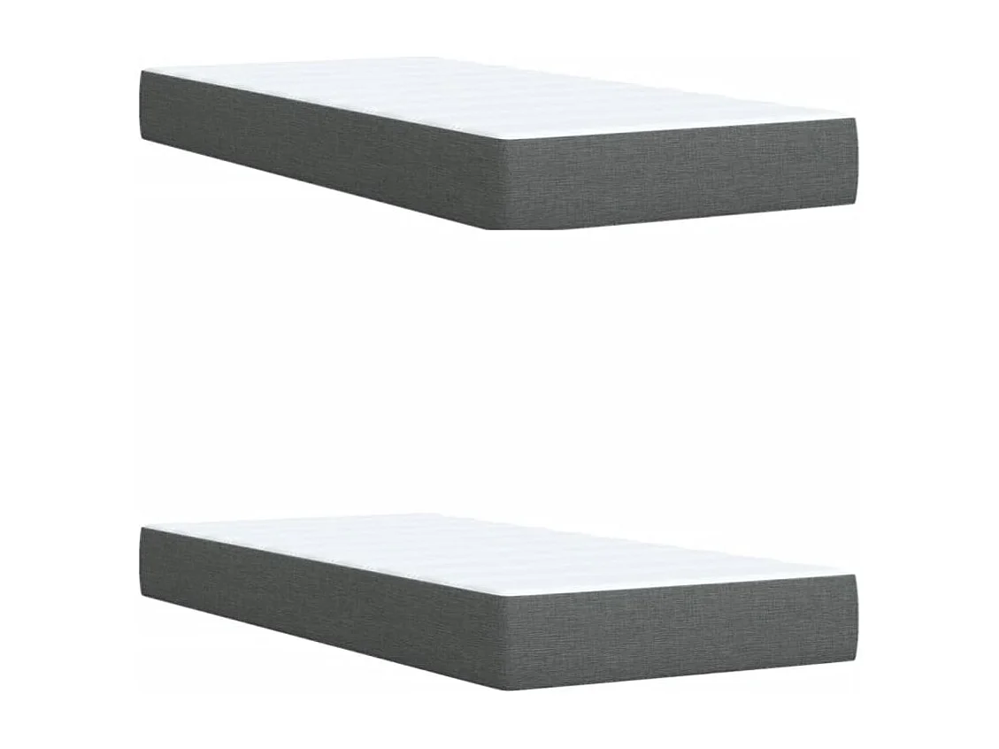 Cama box spring con colchón tela gris oscuro 200x200 cm