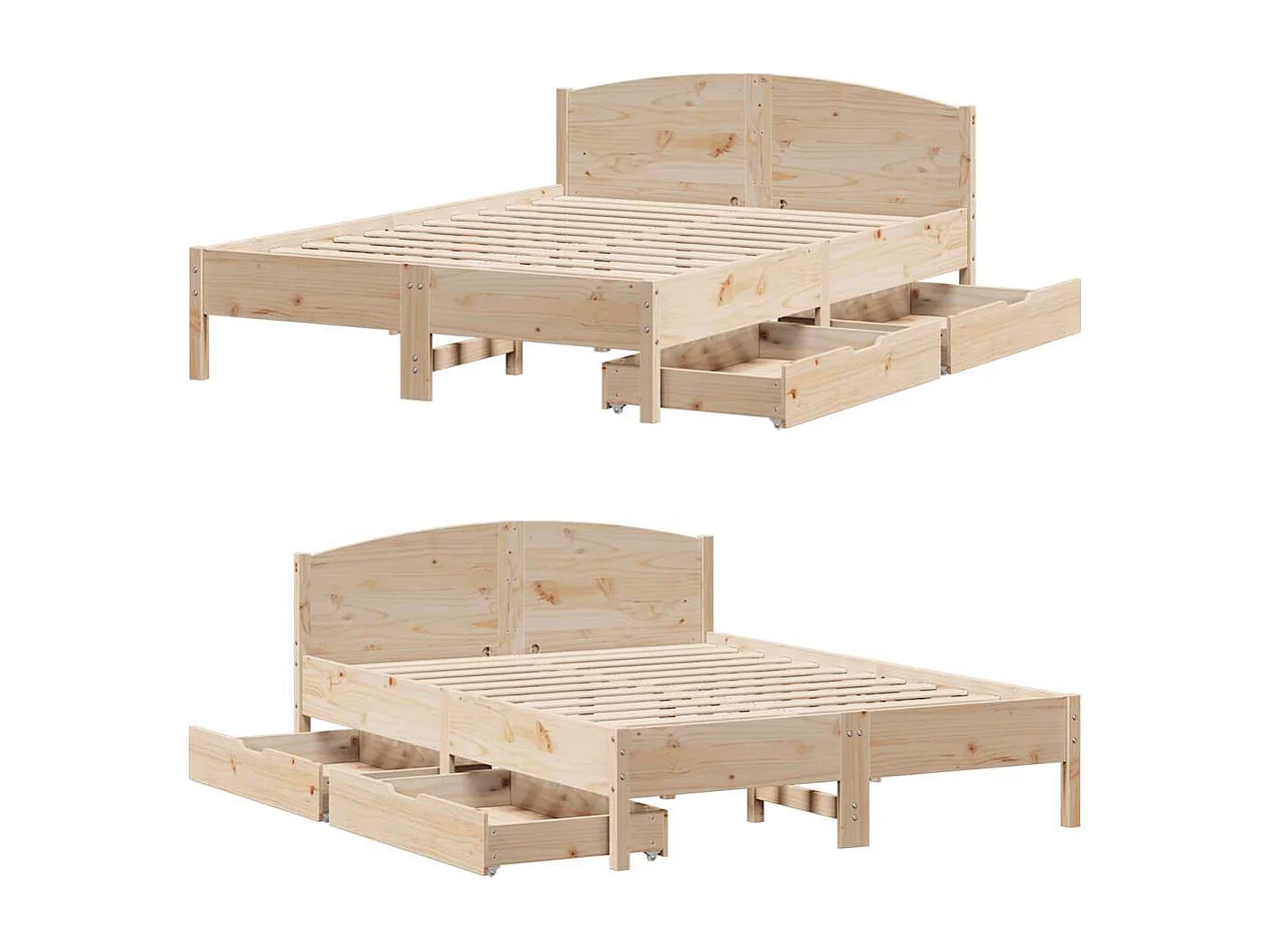 Cadre de lit sans matelas 150x200 cm bois de pin massif