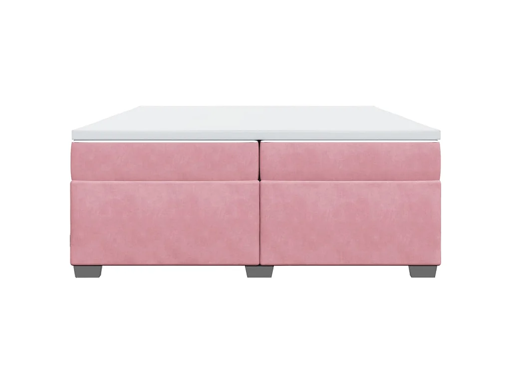 Boxspring met matras fluweel roze 200x200 cm