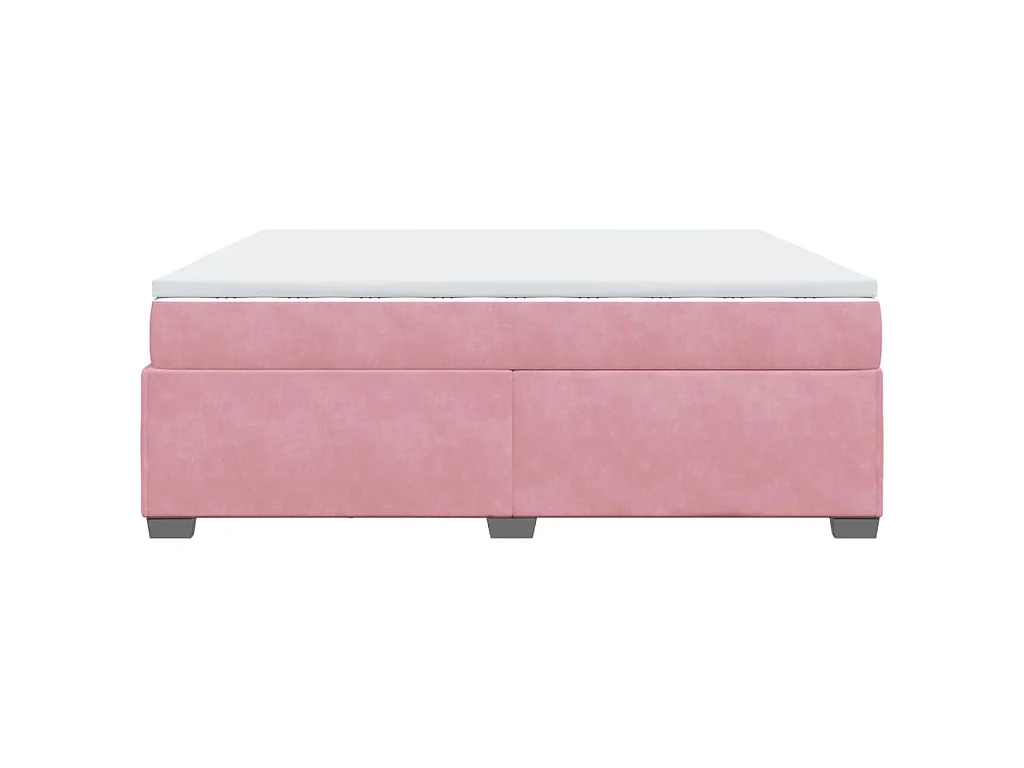 Boxspring met matras fluweel roze 200x200 cm