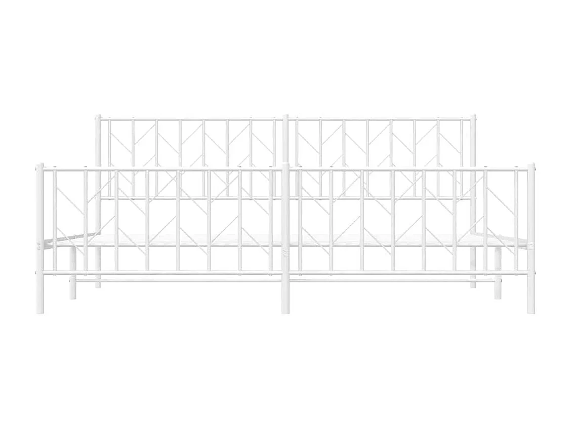 Giroletto con Testiera e Pediera Metallo Bianco 193x203 cm
