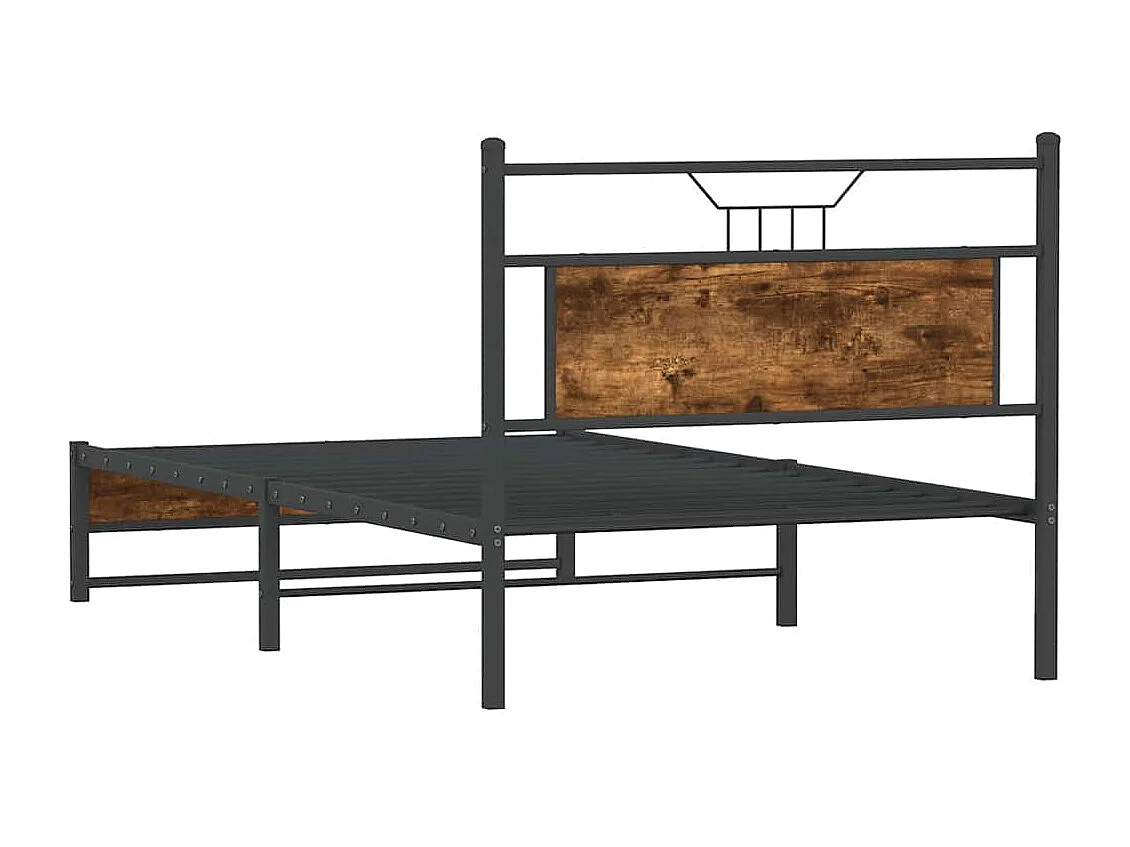 Estructura de cama sin colchón roble ahumado 107x203 cm