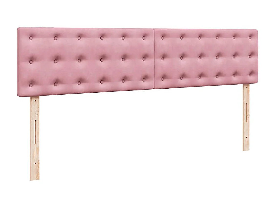 Cadre de lit ottoman avec matelas rose 200x200 cm velours