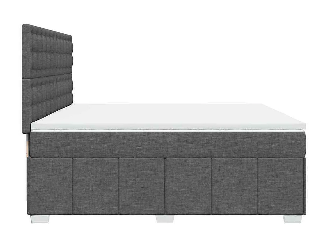 Boxspringbett mit Matratze Dunkelgrau 200x200 cm Stoff