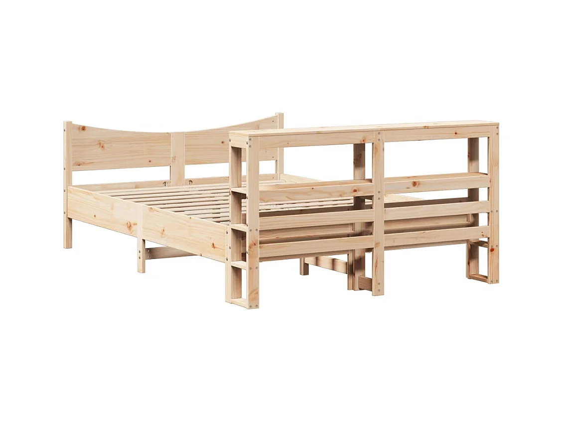 Cadre de lit avec tête de lit 150x200 cm bois de pin massif
