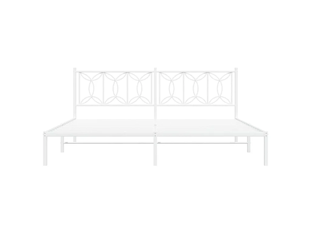 Giroletto con Testiera Metallo Bianco 193x203 cm