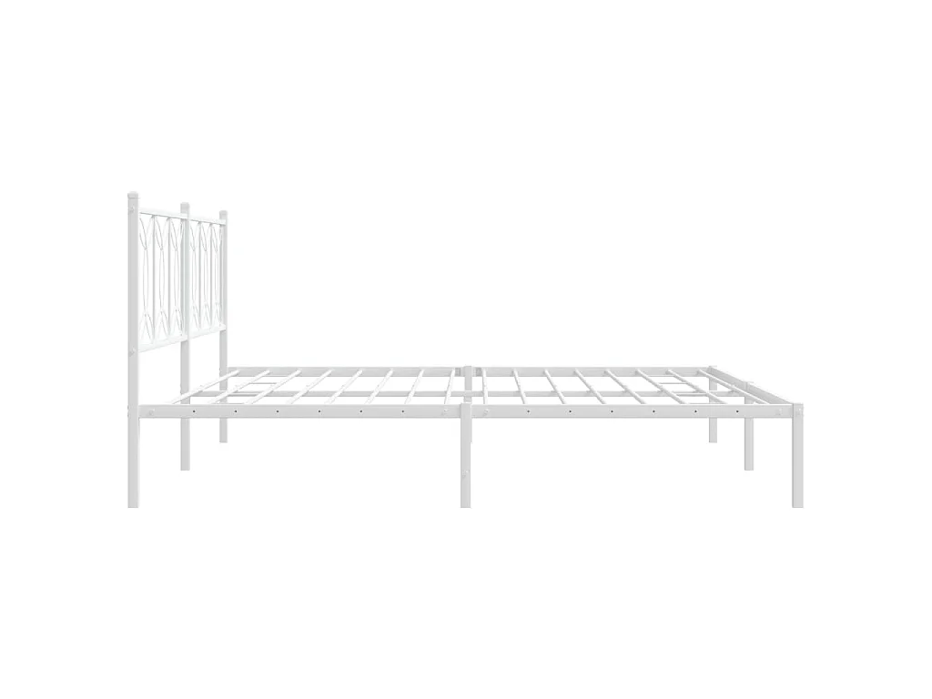Giroletto con Testiera Metallo Bianco 193x203 cm