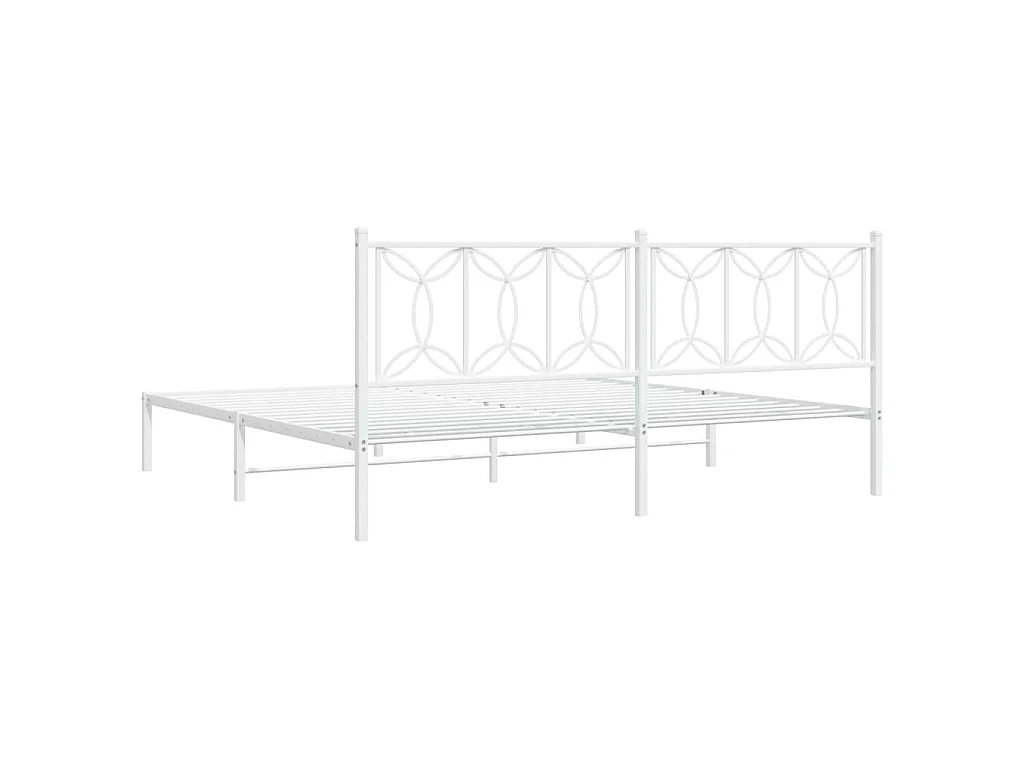 Giroletto con Testiera Metallo Bianco 193x203 cm