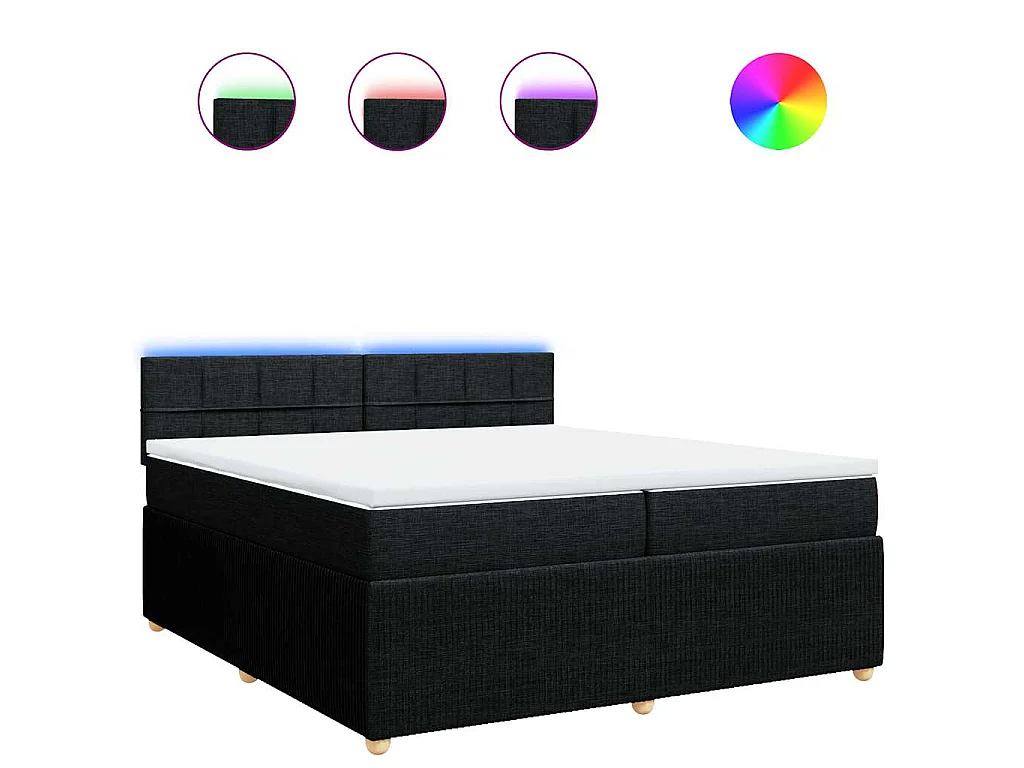 Boxspring met matras stof zwart 200x200 cm