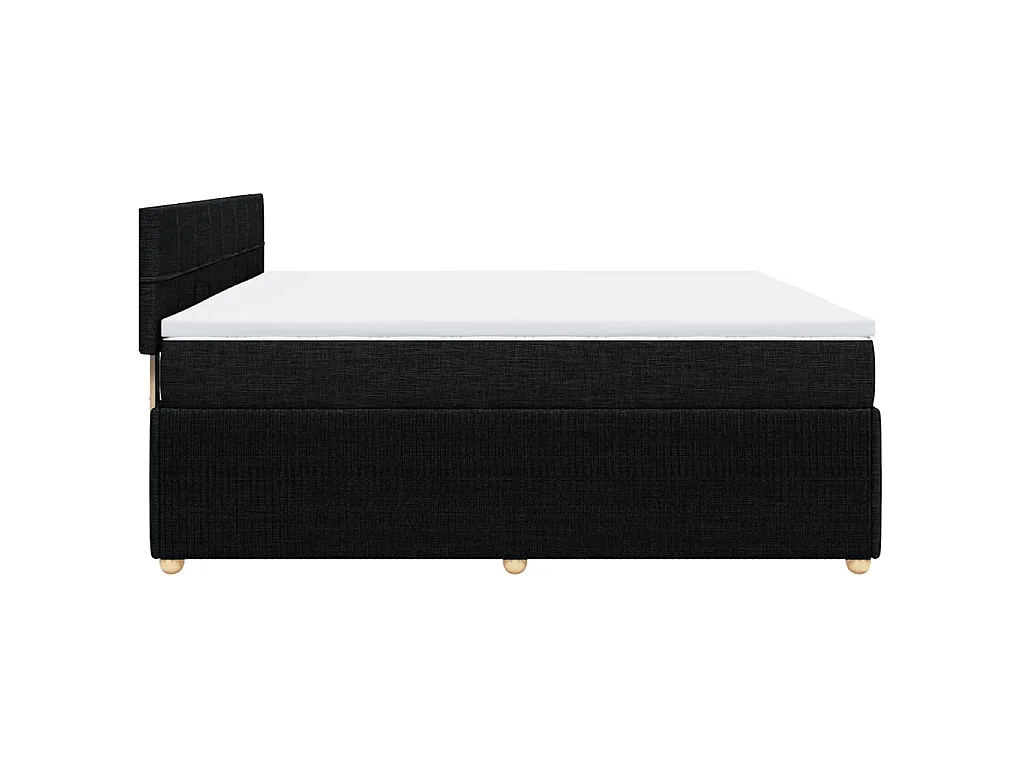 Boxspring met matras stof zwart 200x200 cm