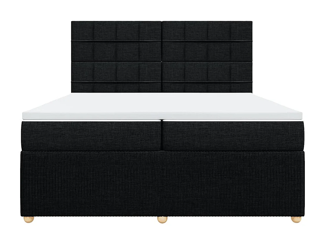 Boxspring met matras stof zwart 200x200 cm