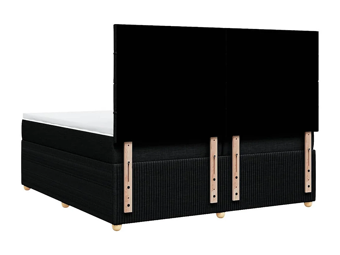 Boxspring met matras stof zwart 200x200 cm