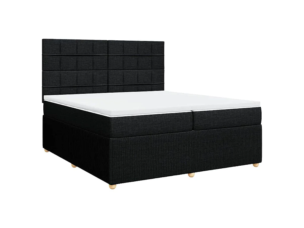 Boxspringbett mit Matratze Schwarz 200x200 cm Stoff