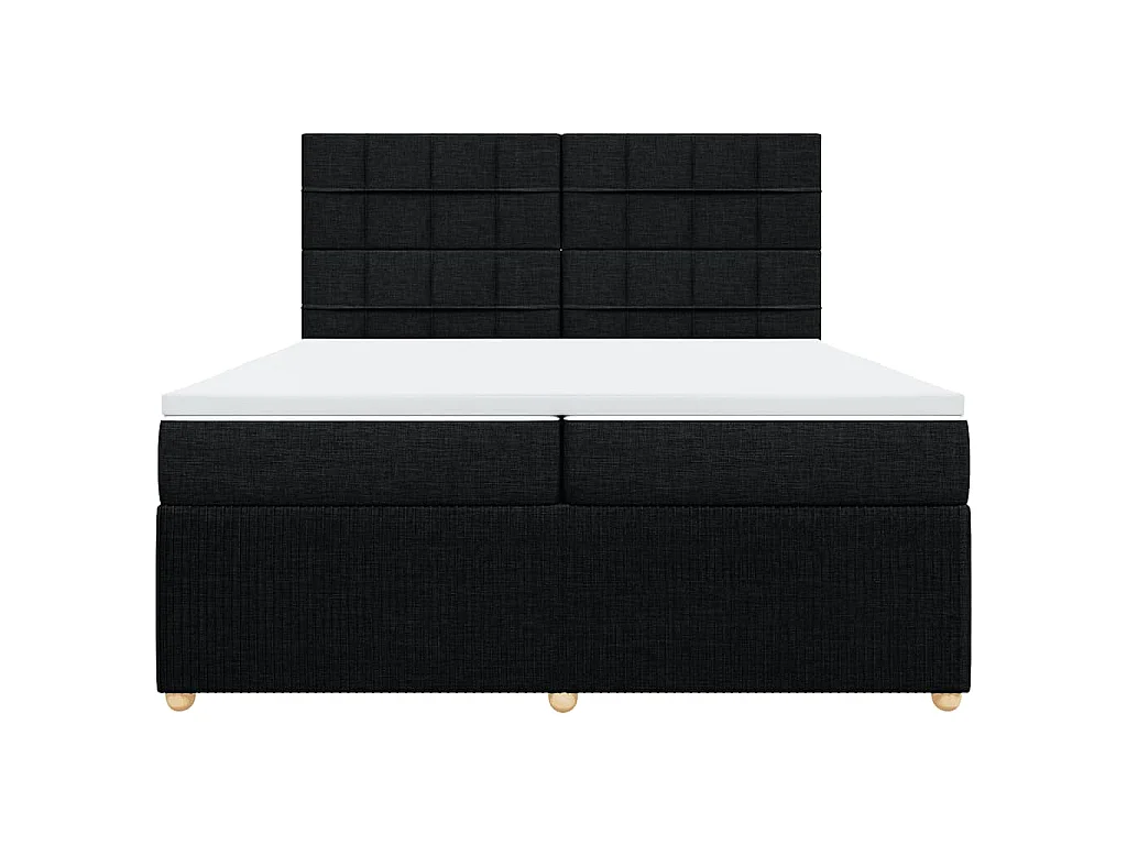 Boxspringbett mit Matratze Schwarz 200x200 cm Stoff