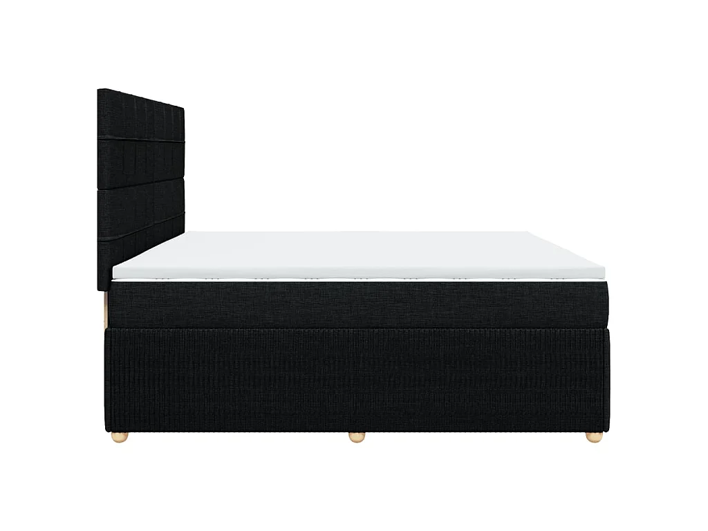 Boxspringbett mit Matratze Schwarz 200x200 cm Stoff
