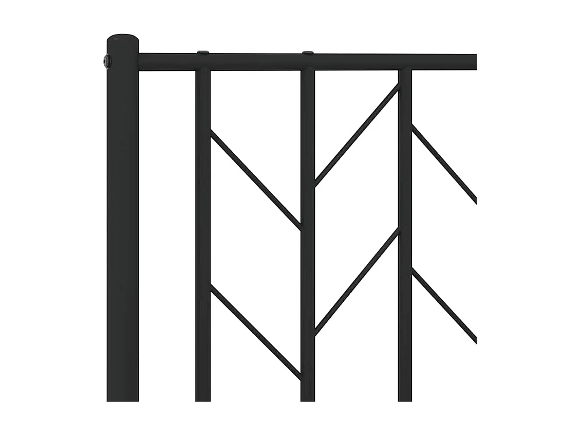 Cadre de lit métal sans matelas avec pied de lit noir 193x203cm