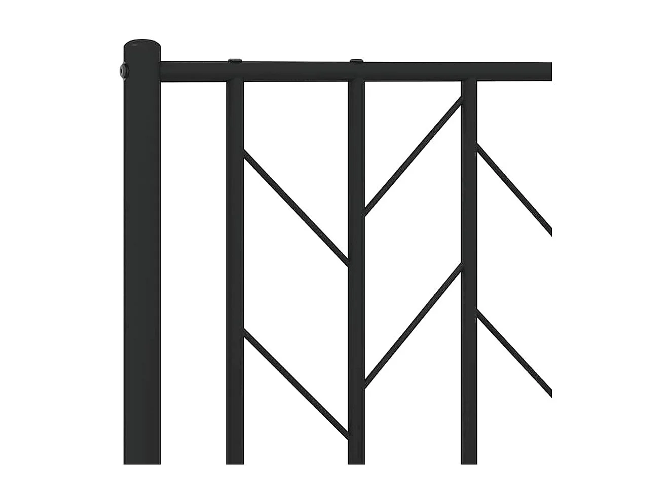 Cadre de lit métal sans matelas avec pied de lit noir 193x203cm