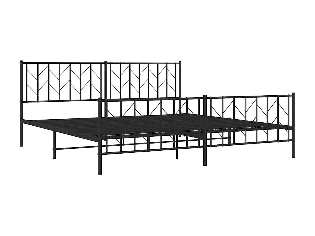 Giroletto con Testiera e Pediera Metallo Nero 193x203 cm