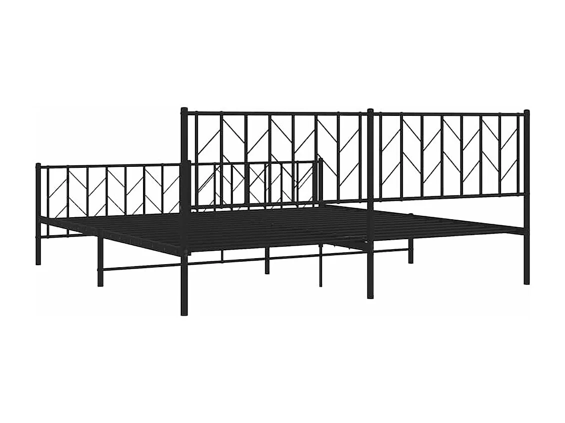 Giroletto con Testiera e Pediera Metallo Nero 193x203 cm