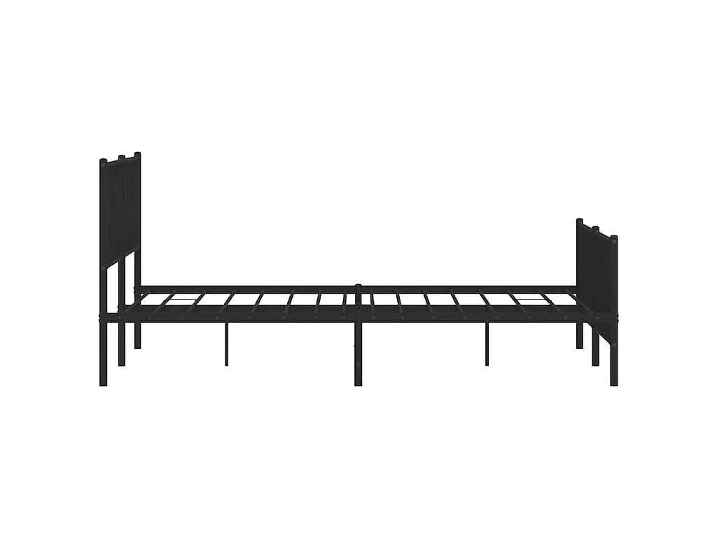 Cadre de lit métal sans matelas avec pied de lit noir 193x203cm