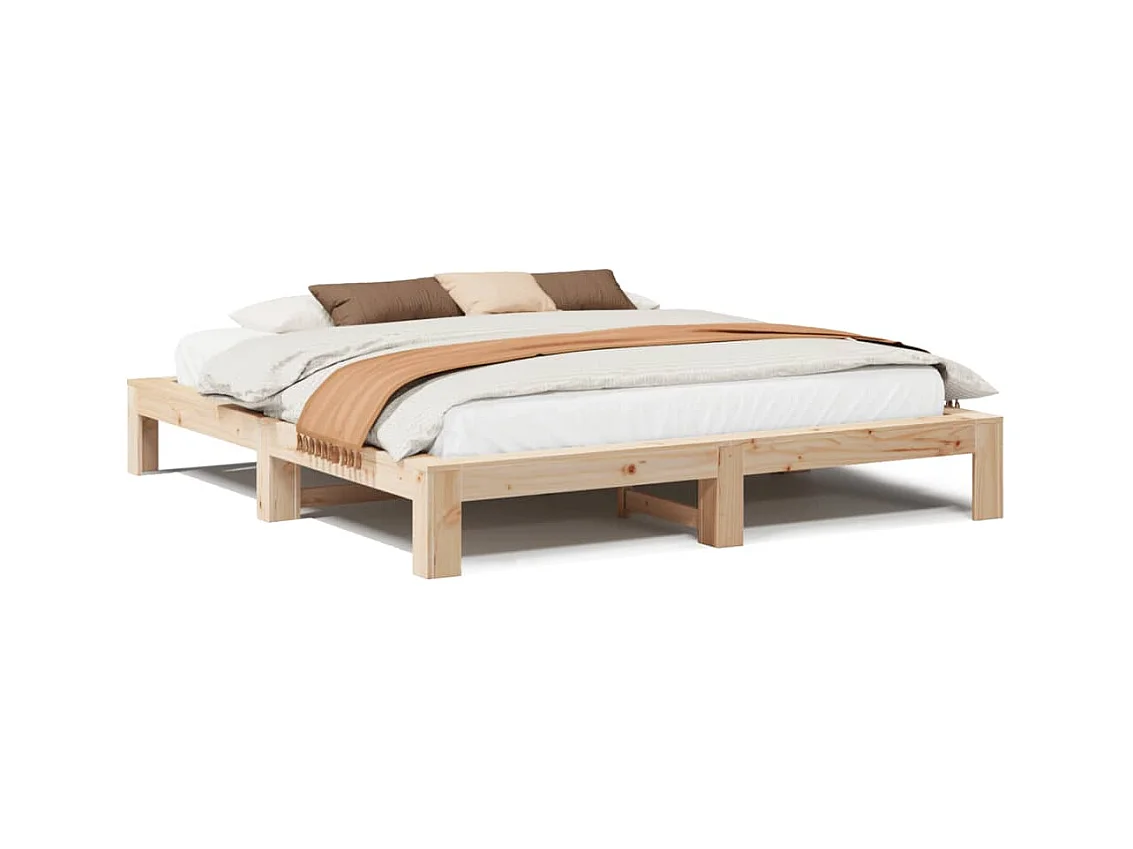 Cadre de lit sans matelas 200x200 cm bois massif de pin