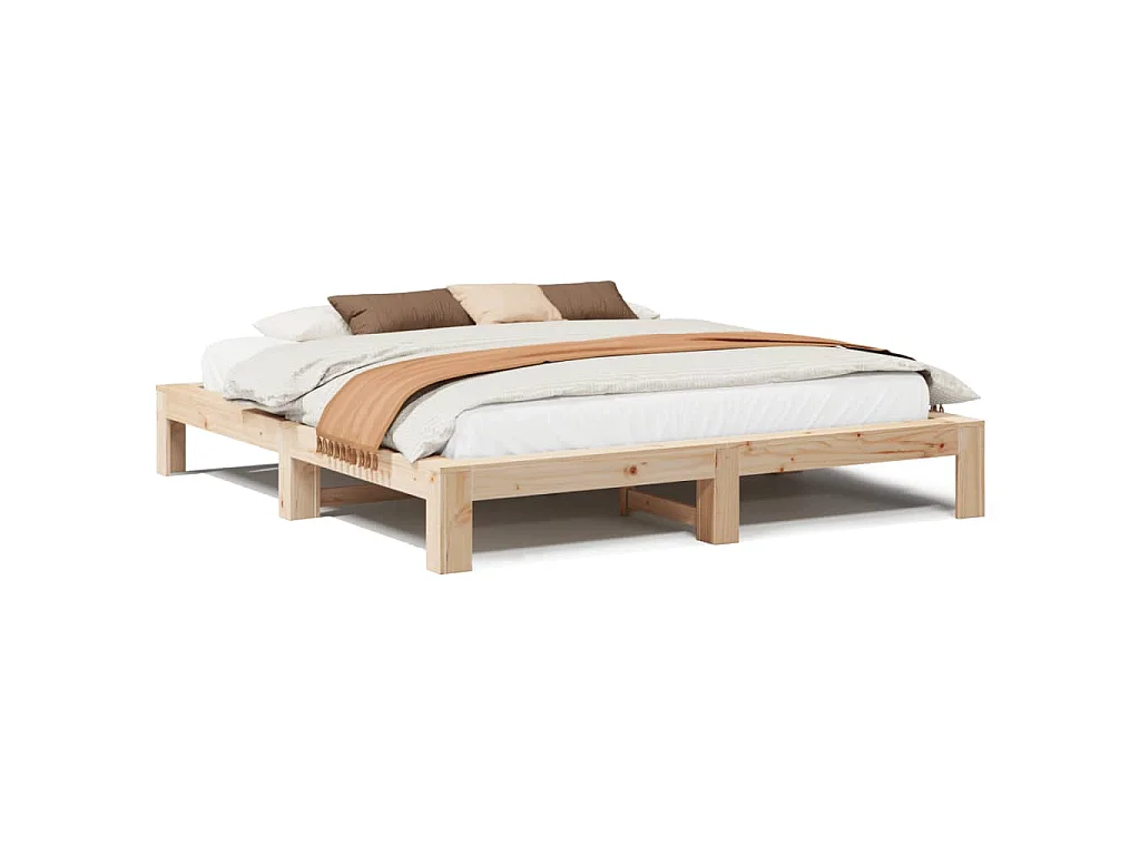 Bedframe zonder matras massief grenenhout 200x200 cm