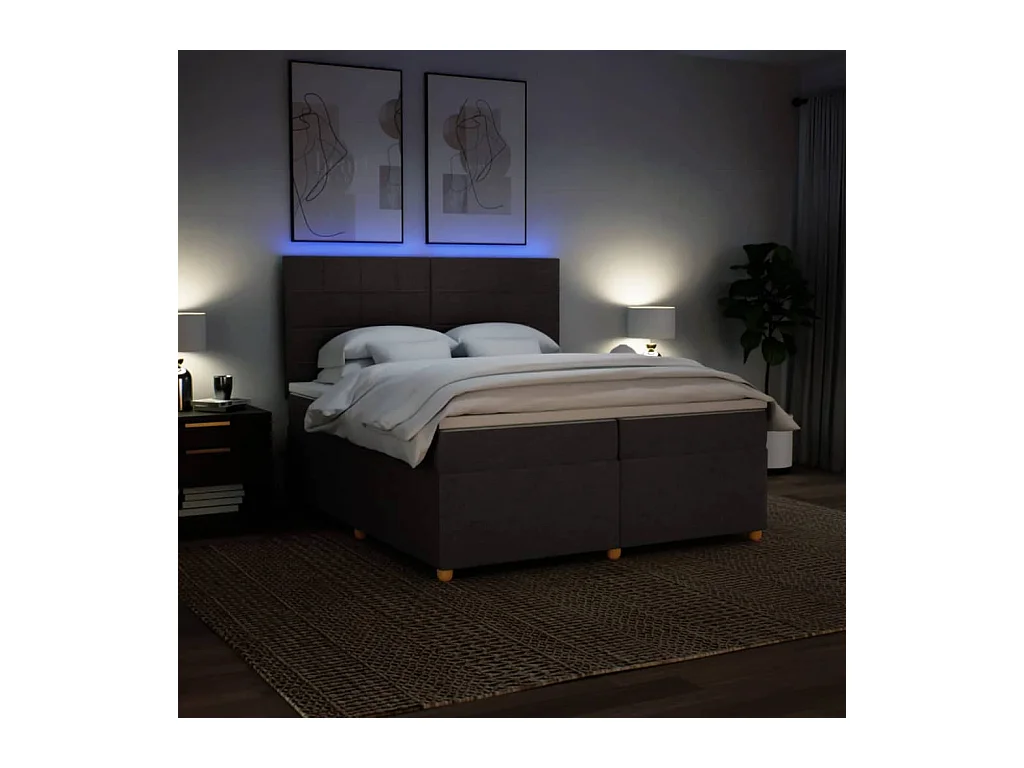 Sommier à lattes de lit avec matelas Marron foncé 200x200 cm