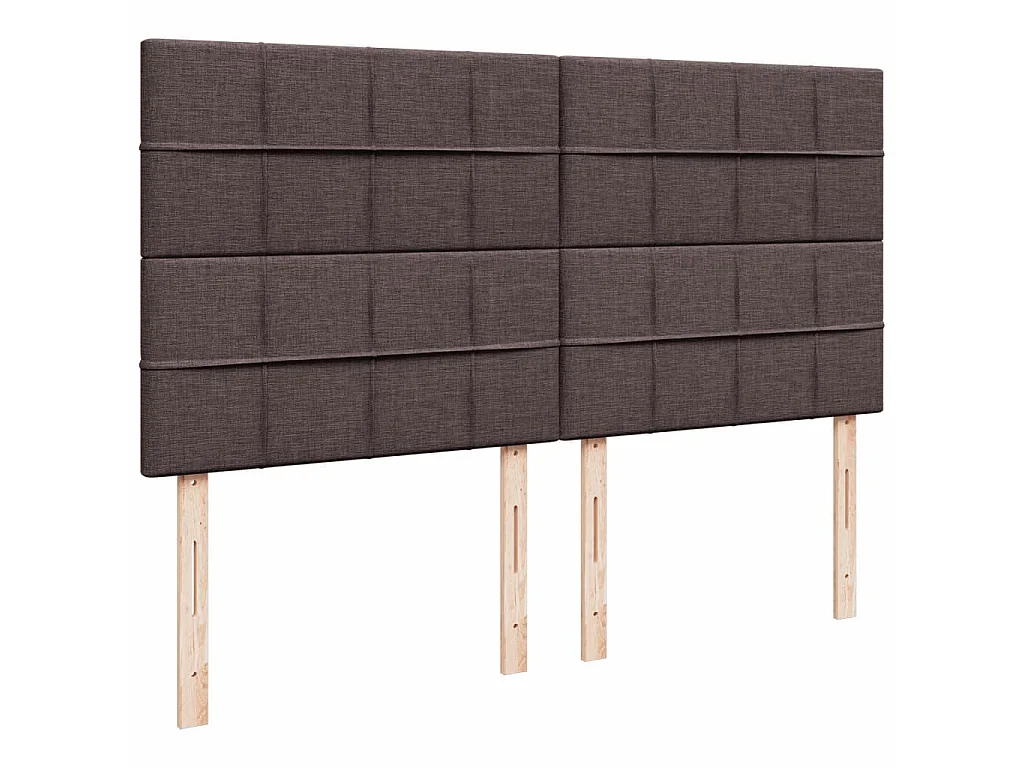 Cama box spring con colchón tela marrón oscuro 200x200 cm
