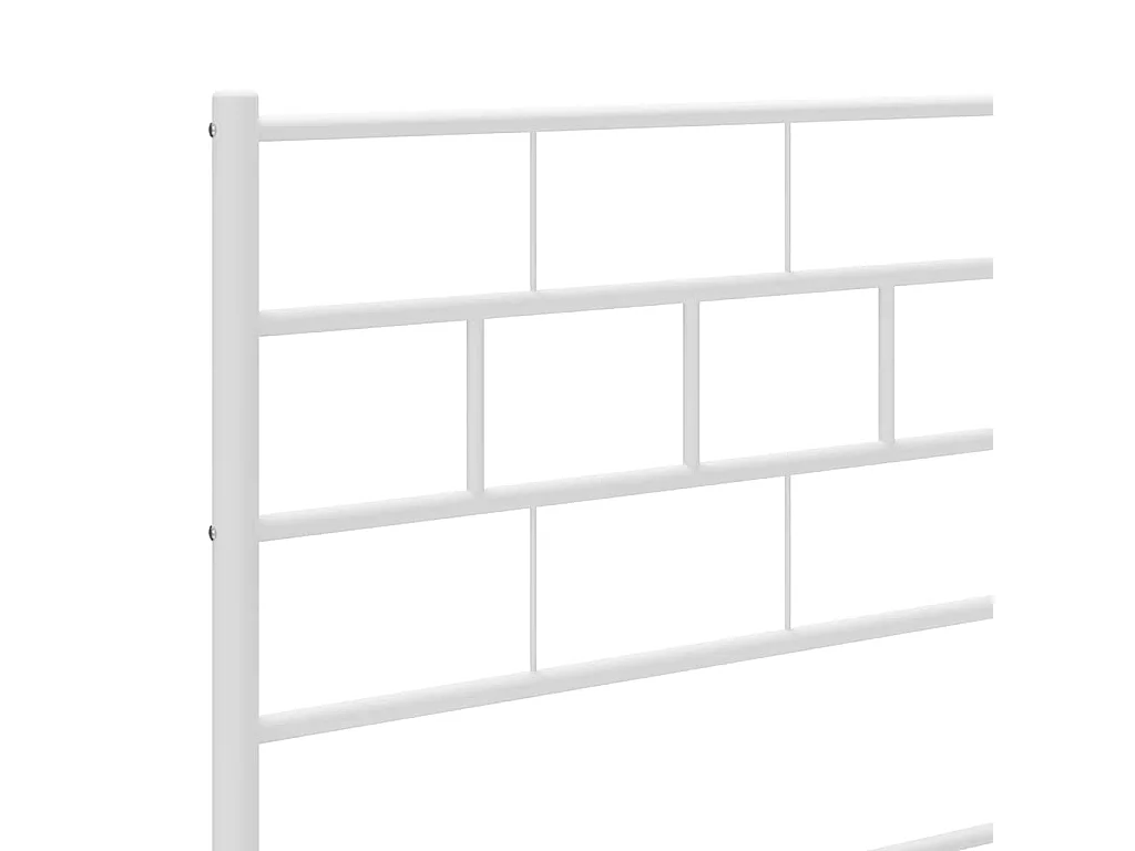 Cadre de lit métal sans matelas et tête de lit blanc 193x203 cm