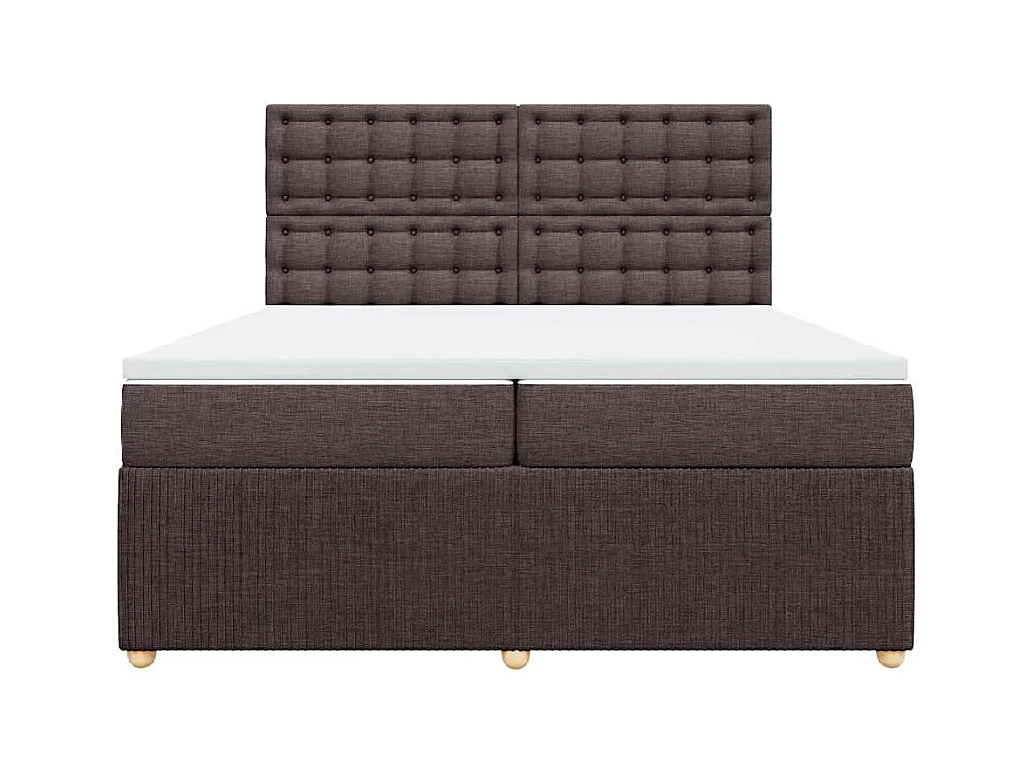 Sommier à lattes de lit avec matelas Marron foncé 200x200 cm