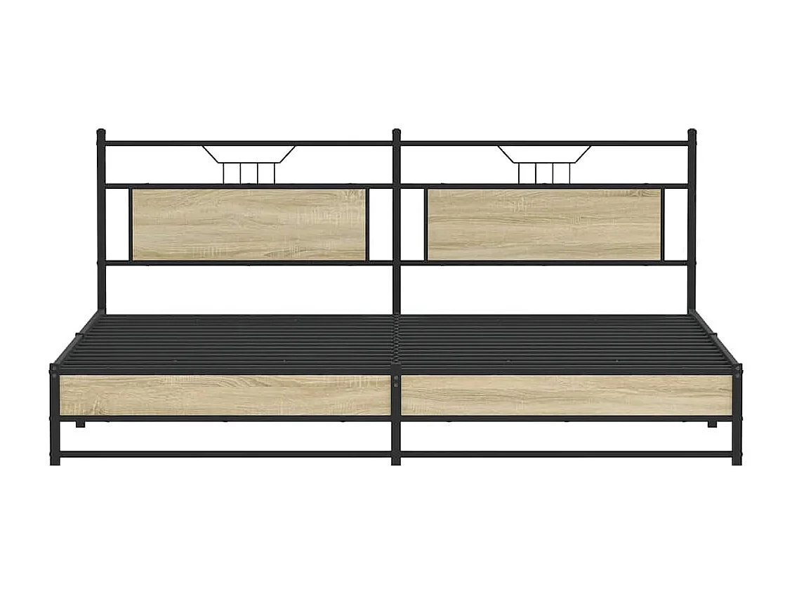 Metallbett ohne Matratze Sonoma-Eiche 193x201 cm