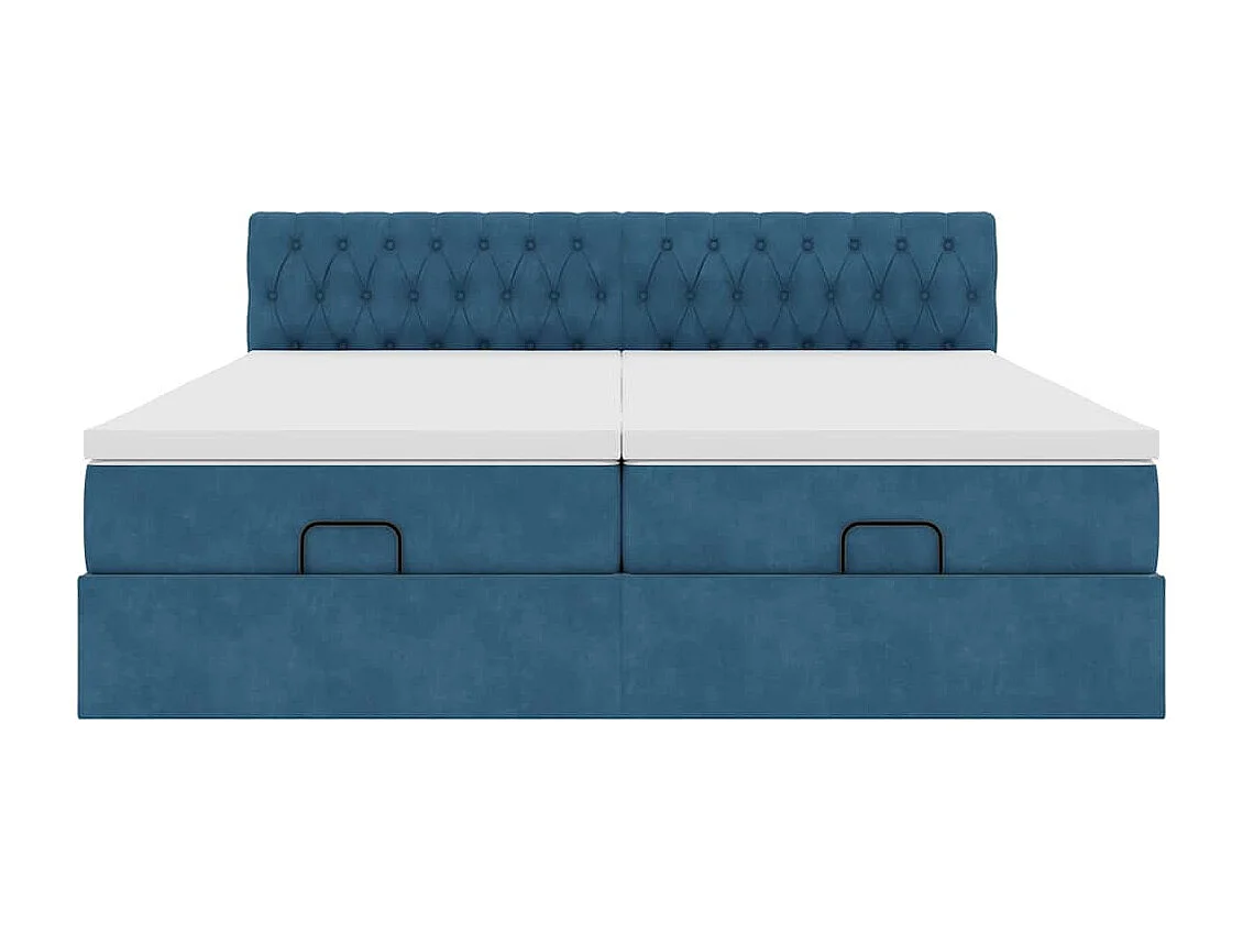 Struttura Letto Pouf con Materassi 200x200 cm Velluto