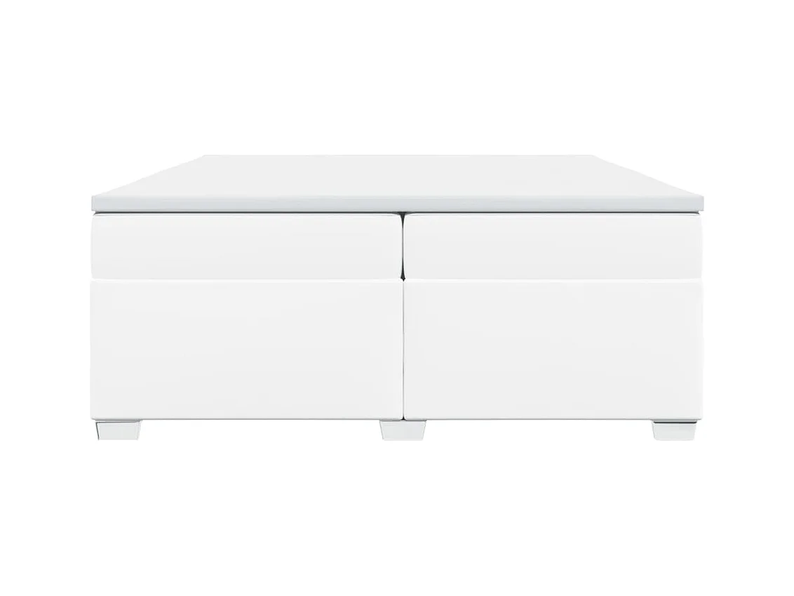 Boxspring met matras kunstleer wit 200x200 cm