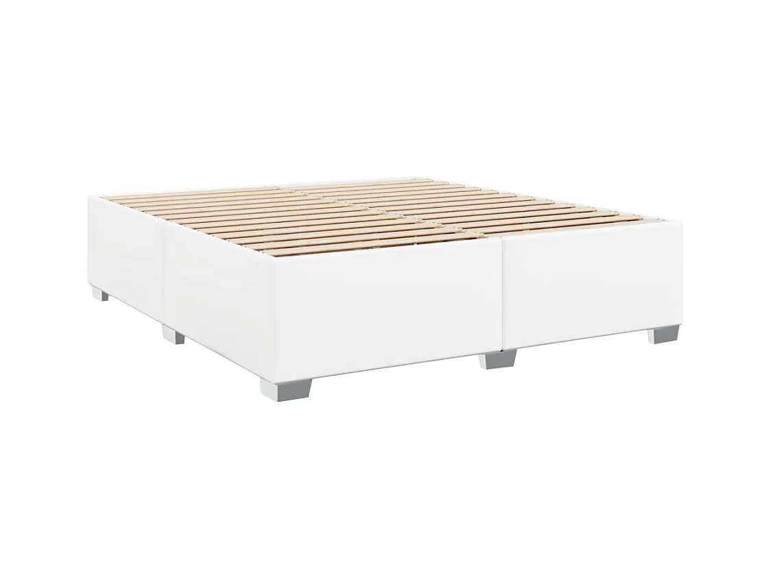 Boxspring met matras kunstleer wit 200x200 cm