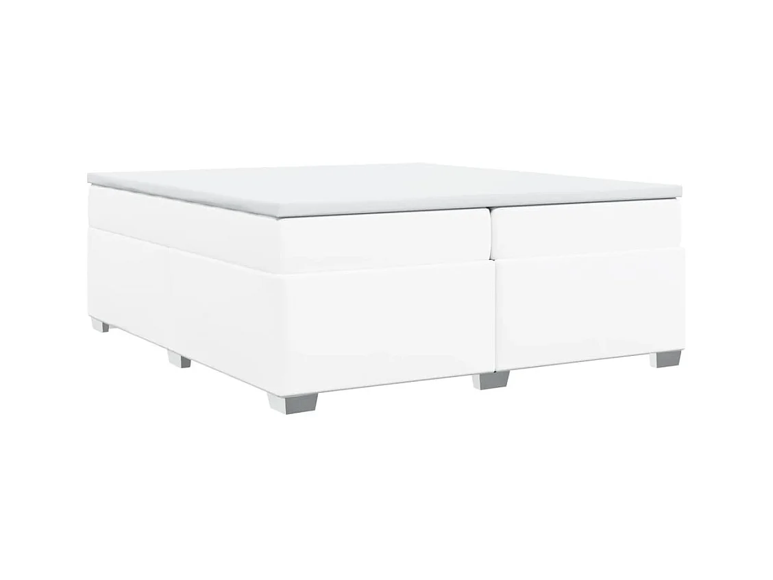Boxspring met matras kunstleer wit 200x200 cm