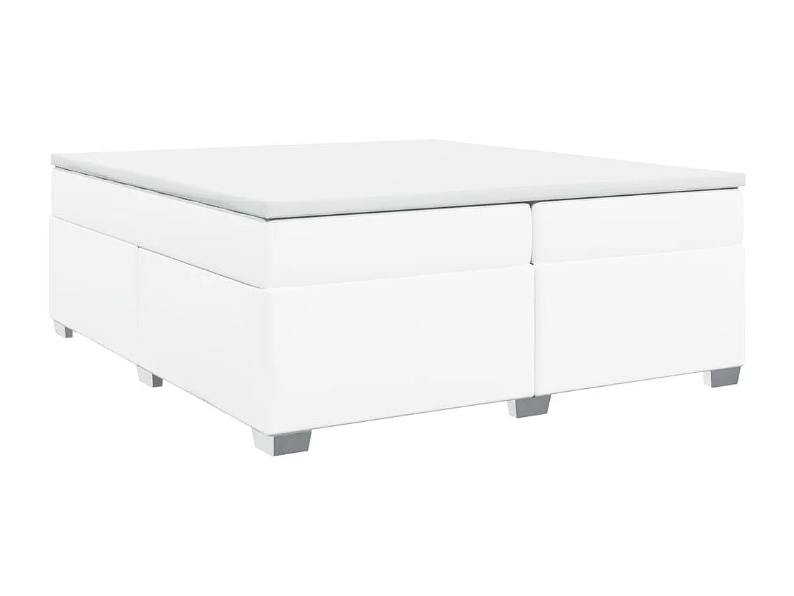 Giroletto a Molle con Materasso Bianco 200x200cm in Similpelle