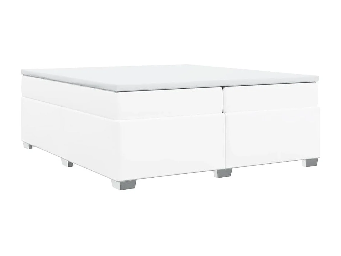 Giroletto a Molle con Materasso Bianco 200x200cm in Similpelle