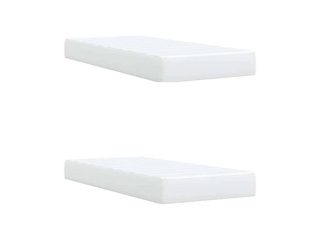 Boxspringbett mit Matratze Weiß 200x200 cm Kunstleder