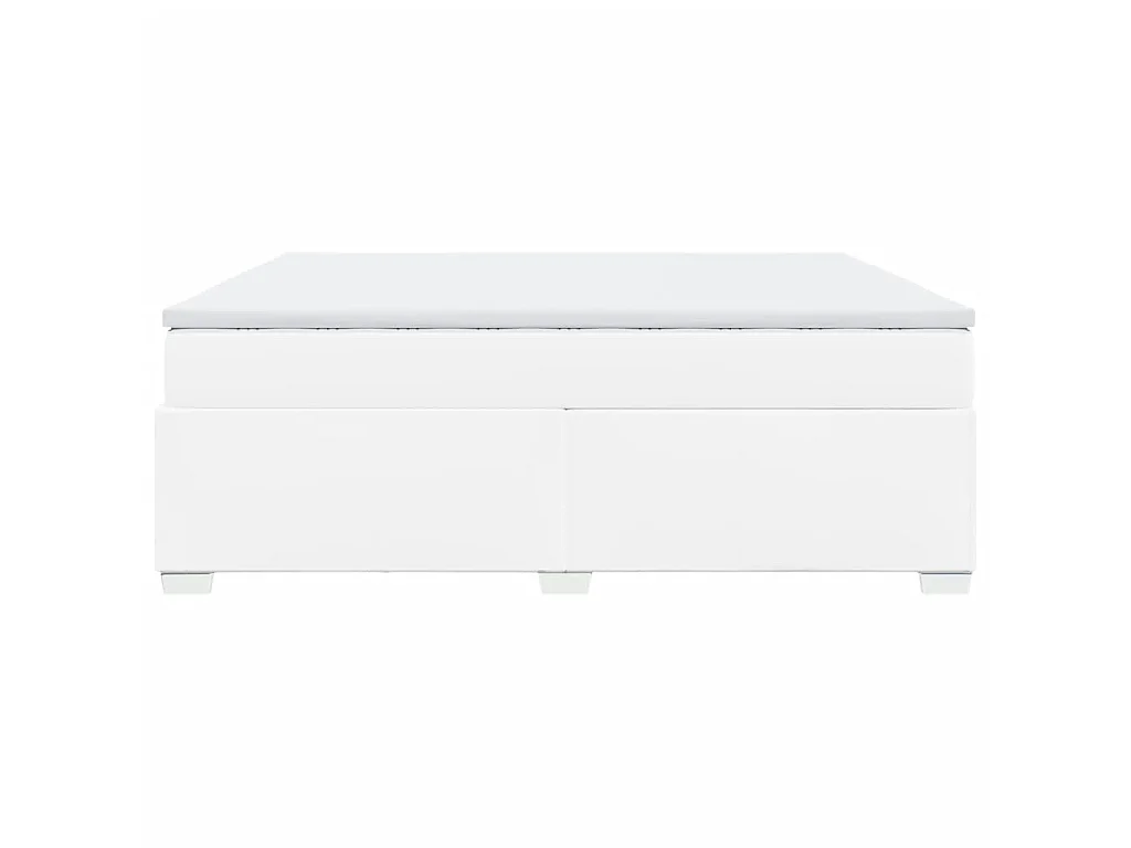 Boxspringbett mit Matratze Weiß 200x200 cm Kunstleder