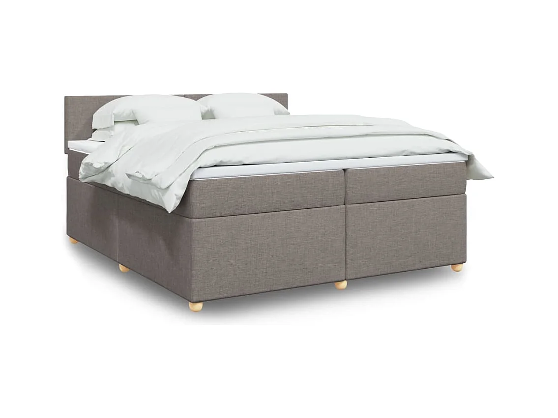 Sommier à lattes de lit avec matelas Taupe 200x200 cm Tissu
