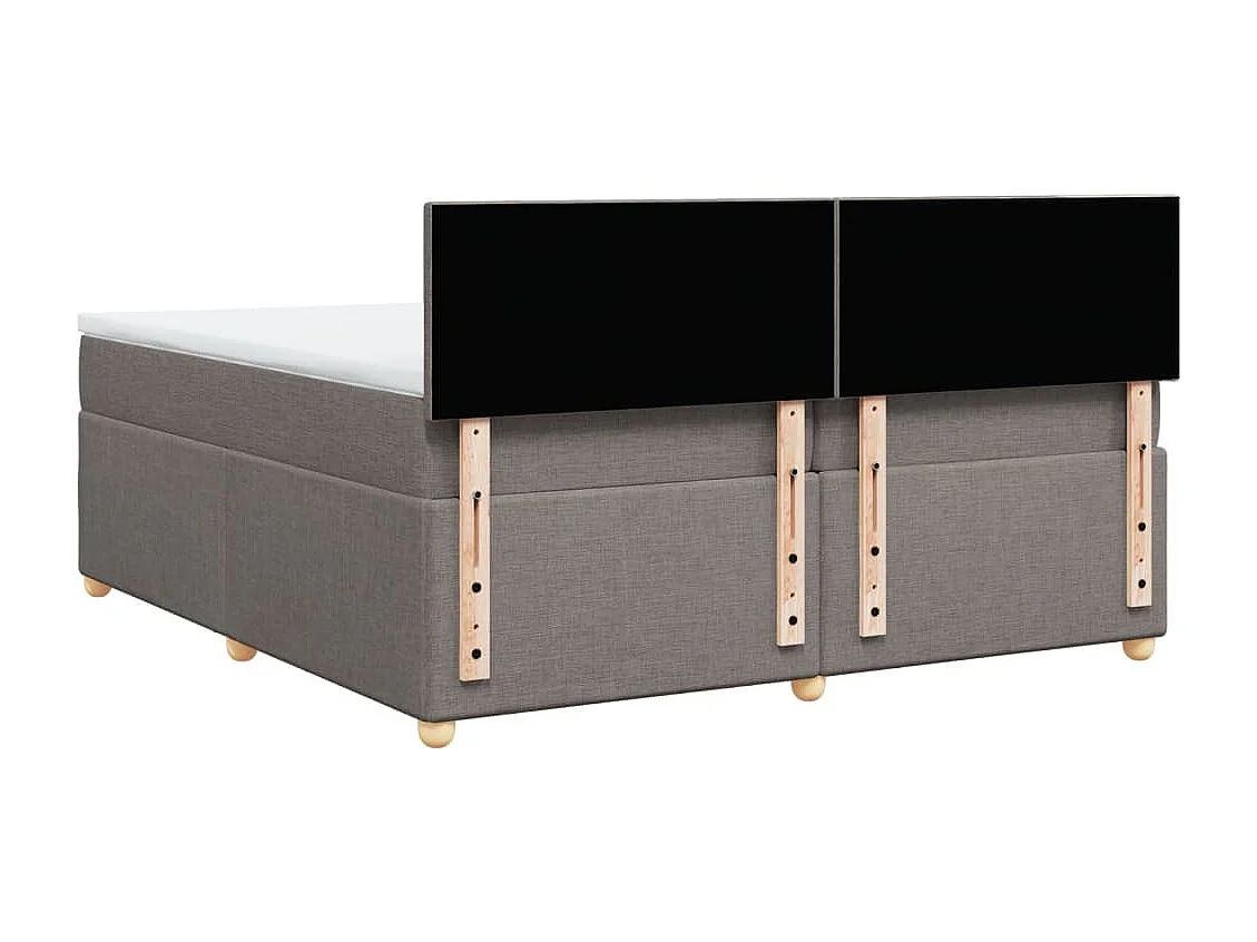 Sommier à lattes de lit avec matelas Taupe 200x200 cm Tissu