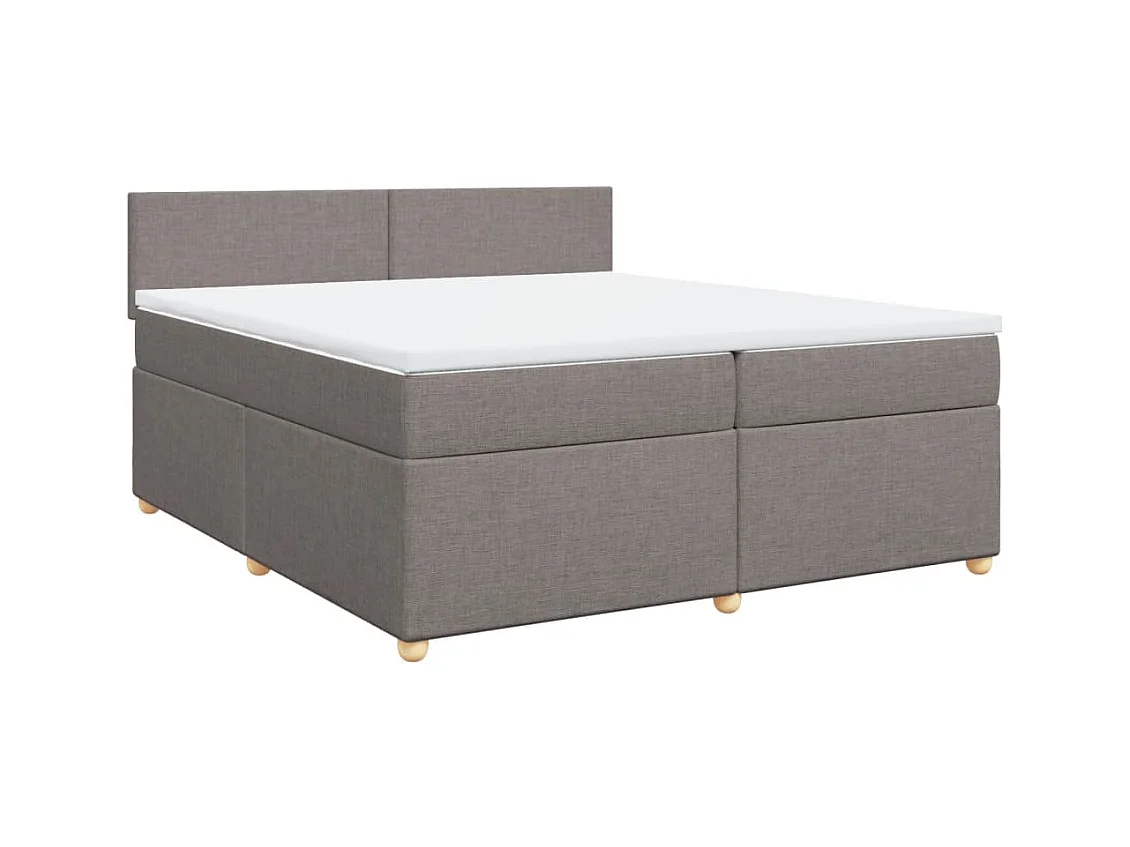 Sommier à lattes de lit avec matelas Taupe 200x200 cm Tissu