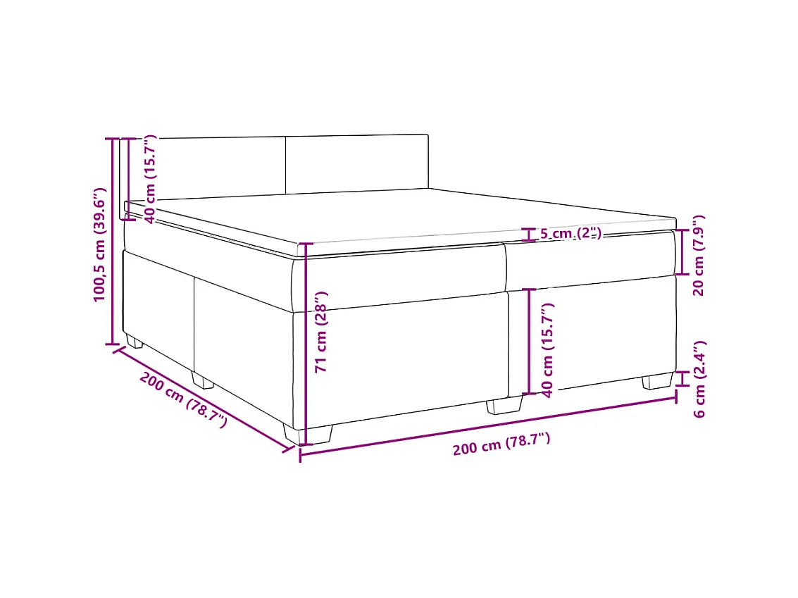 Sommier à lattes de lit avec matelas Taupe 200x200 cm Tissu