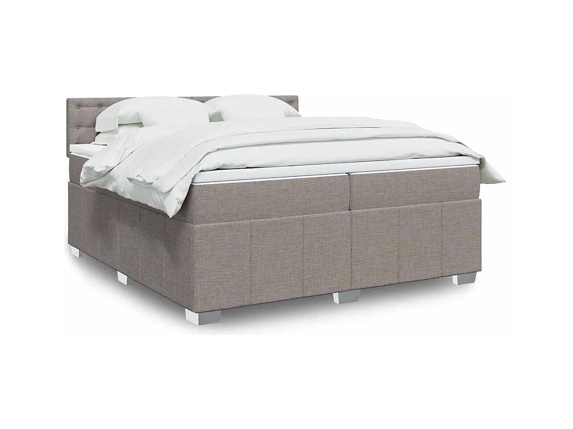 Boxspringbett mit Matratze Taupe 200x200 cm Stoff