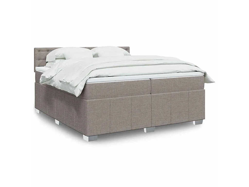 Giroletto a Molle con Materasso Tortora 200x200 cm in Tessuto
