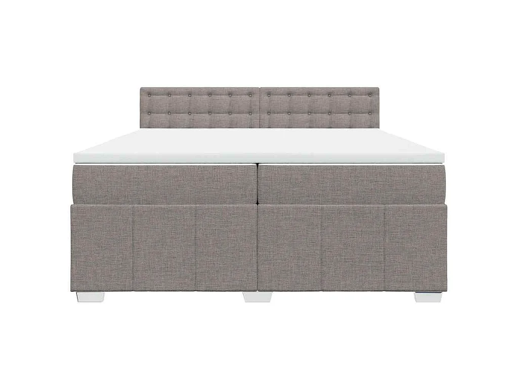 Giroletto a Molle con Materasso Tortora 200x200 cm in Tessuto