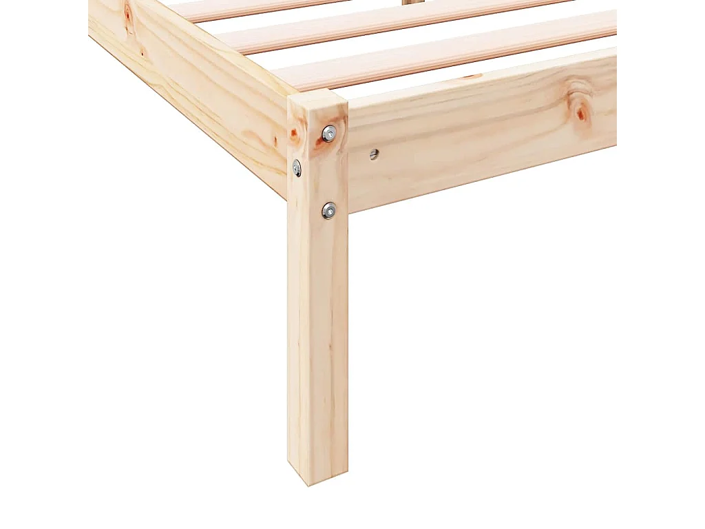 Cadre de lit extra long sans matelas 200x220 cm bois massif pin