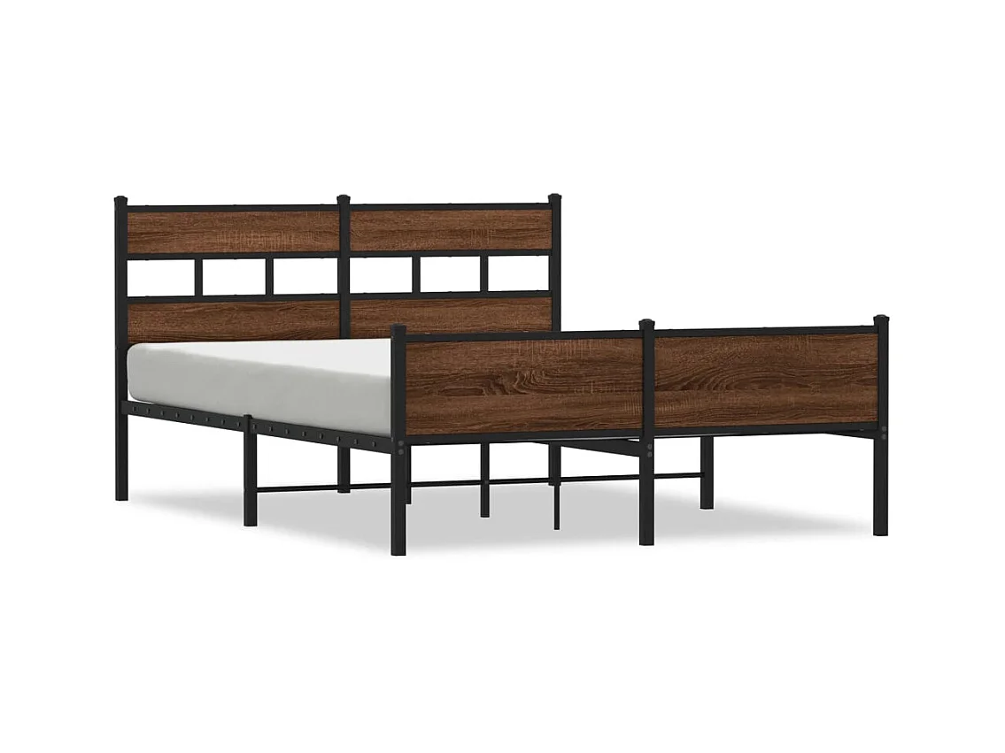 Cadre de lit sans matelas chêne marron 150x200 cm