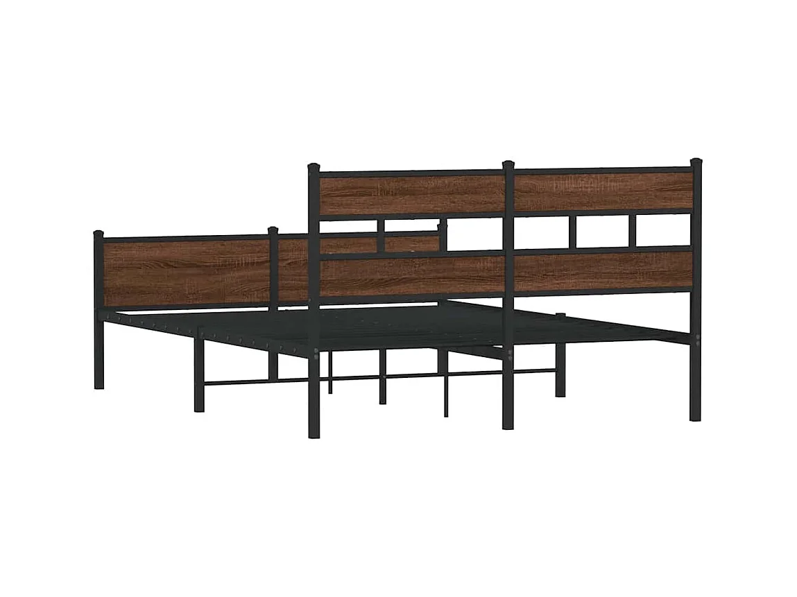 Cadre de lit sans matelas chêne marron 150x200 cm