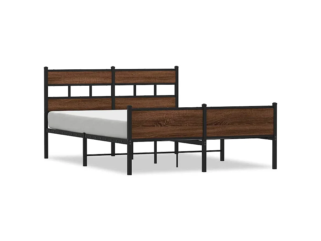 Cadre de lit sans matelas chêne marron 150x200 cm
